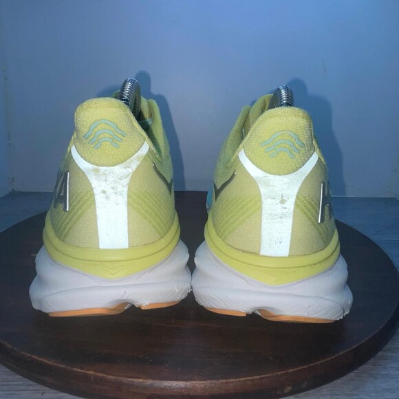 Hoka One One Clifton 9 Mens Size 9.5B Yellow Blue Walking Running Shoes Sneakers main image 4